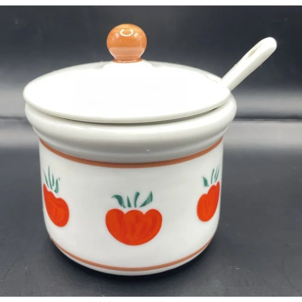 Rauschert Culinary Editions Tomato Design Sugar Bowl, Creamer, and Jam Bowl